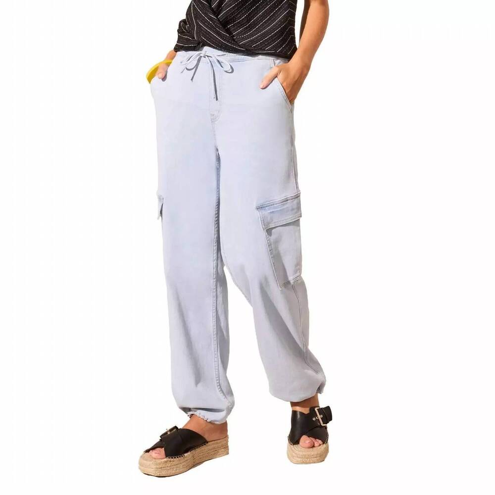 NEW TRIBAL wear 2 ways audrey cargo joggers in blue/white